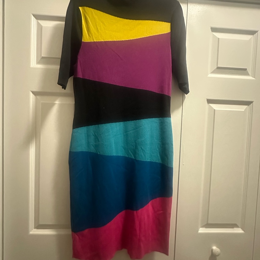 New York & Company Multicolor Midi Dress